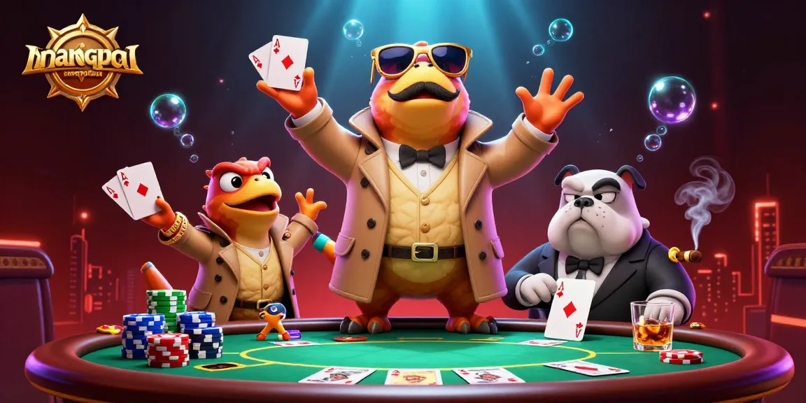 Engage in a thrilling poker experience with nhanquagamebai featuring cartoon raptors in a trench coat.