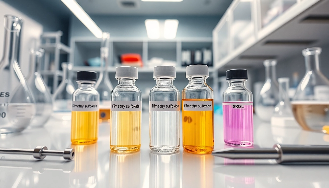 Researching dimethylsulfoxide in a professional laboratory setting with precise equipment.