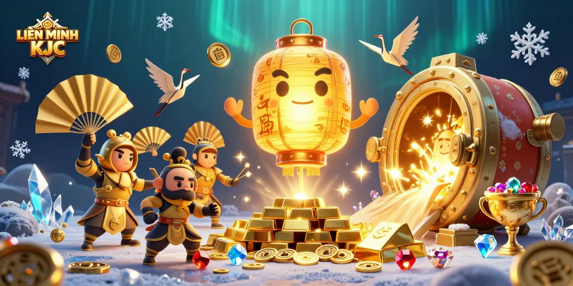 Experience the excitement of LIÊN MINH KJC with vibrant illustrated casino action featuring renowned game elements.