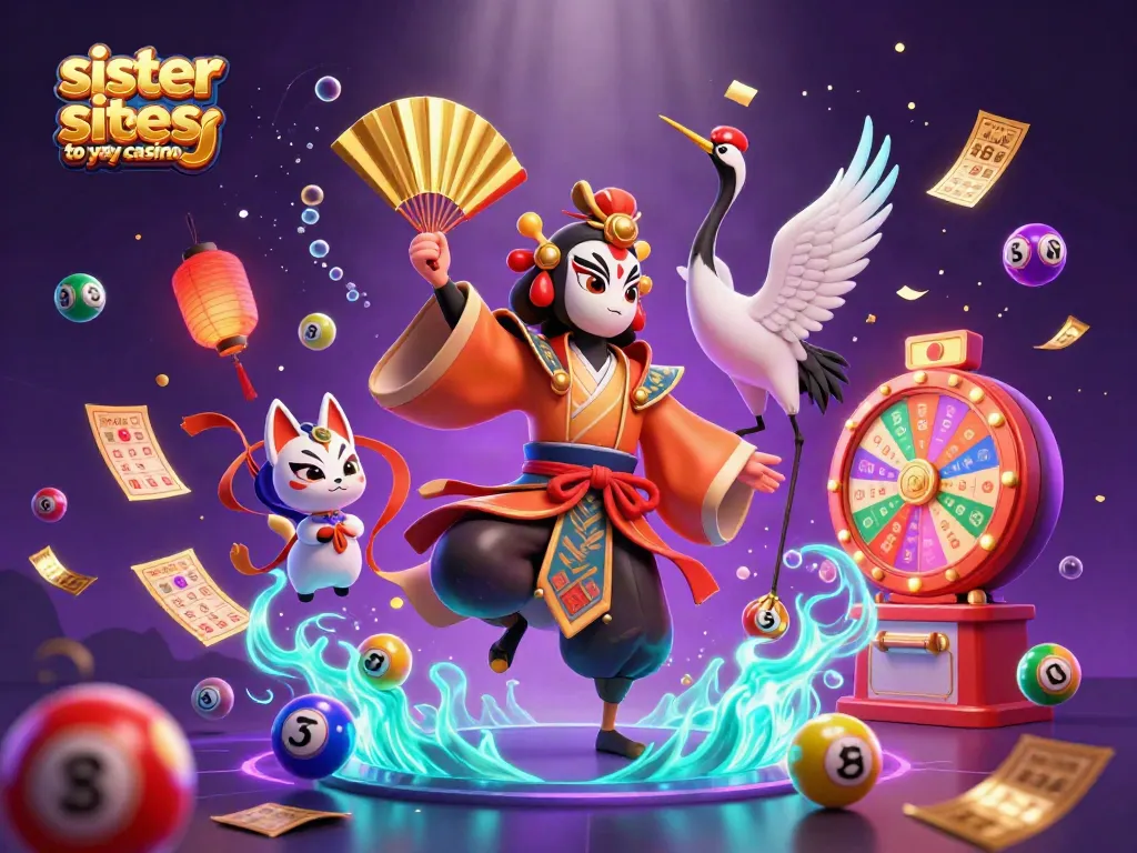 Sister sites to yay casino featuring vibrant 3D characters and casino elements in an exciting scene.