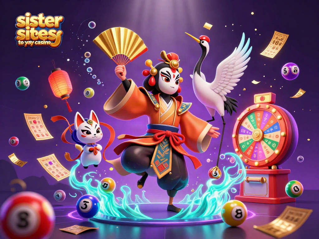 Sister sites to yay casino featuring vibrant 3D characters and casino elements in an exciting scene.