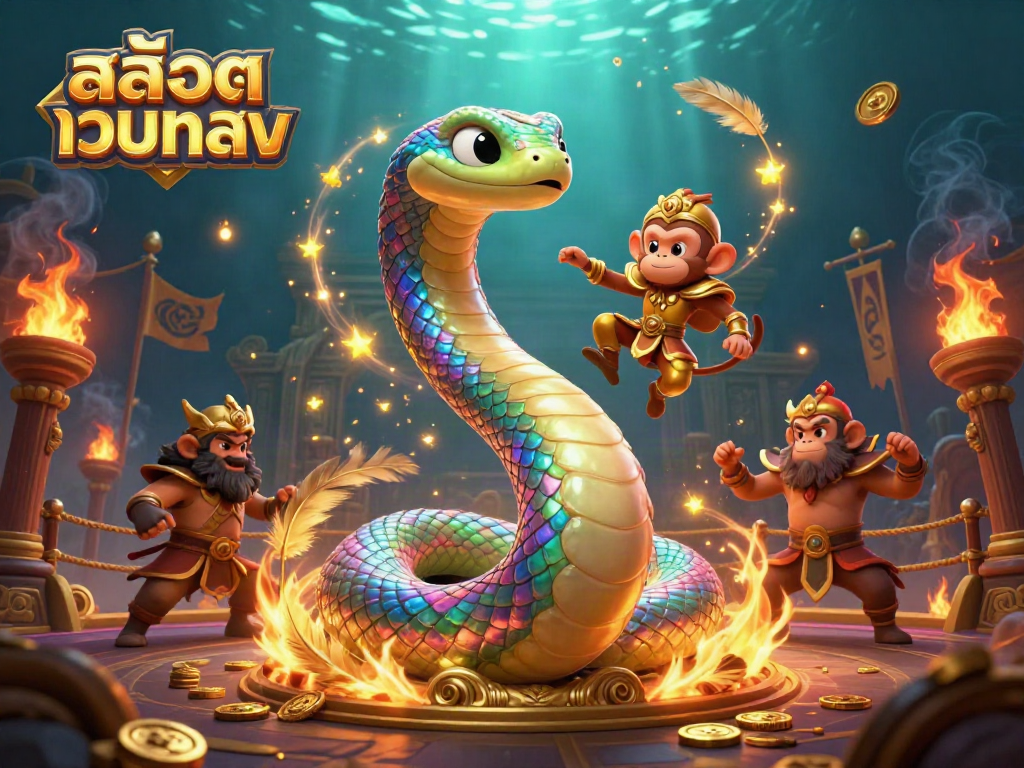 Experience the excitement of สล็อตเว็บตรง with vibrant characters and engaging game elements in this dynamic 3D illustration.