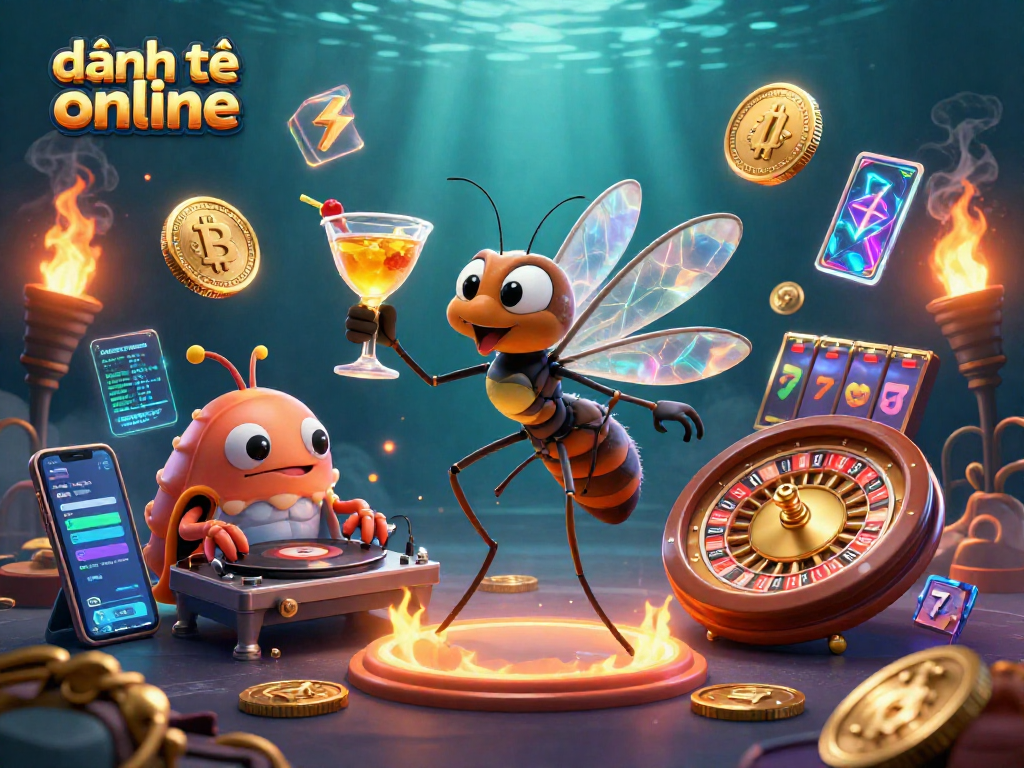 Experience đánh đề online through a vibrant 3D casino scene showcasing unique elements and characters.