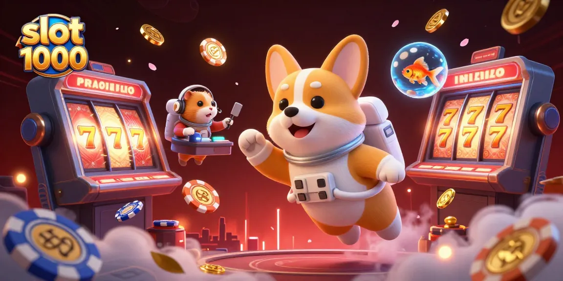 Slot 1000 menampilkan permainan slot dengan simbol keberuntungan dan keseruan kasino.