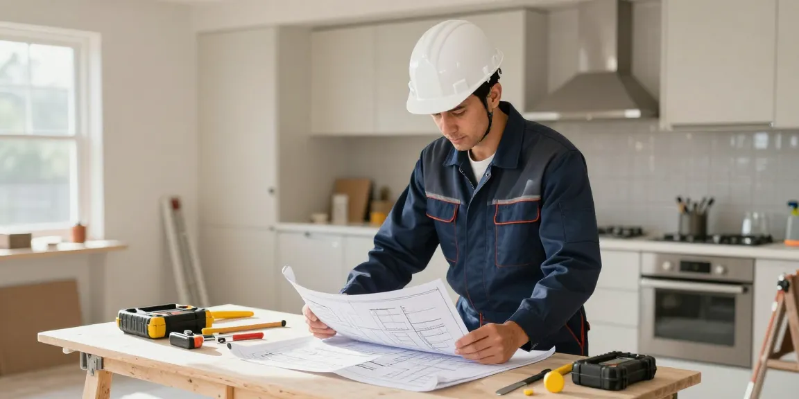 "Kuwin offers trusted local services, featuring a professional contractor at work in a community-focused renovation project."