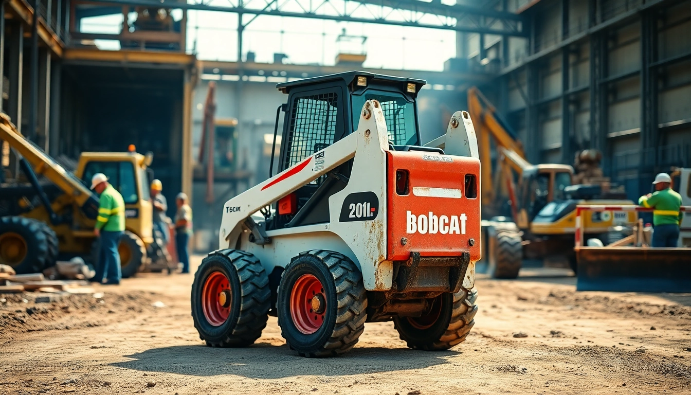 Bobcat operating efficiently at a construction site, showcasing strength and utility.