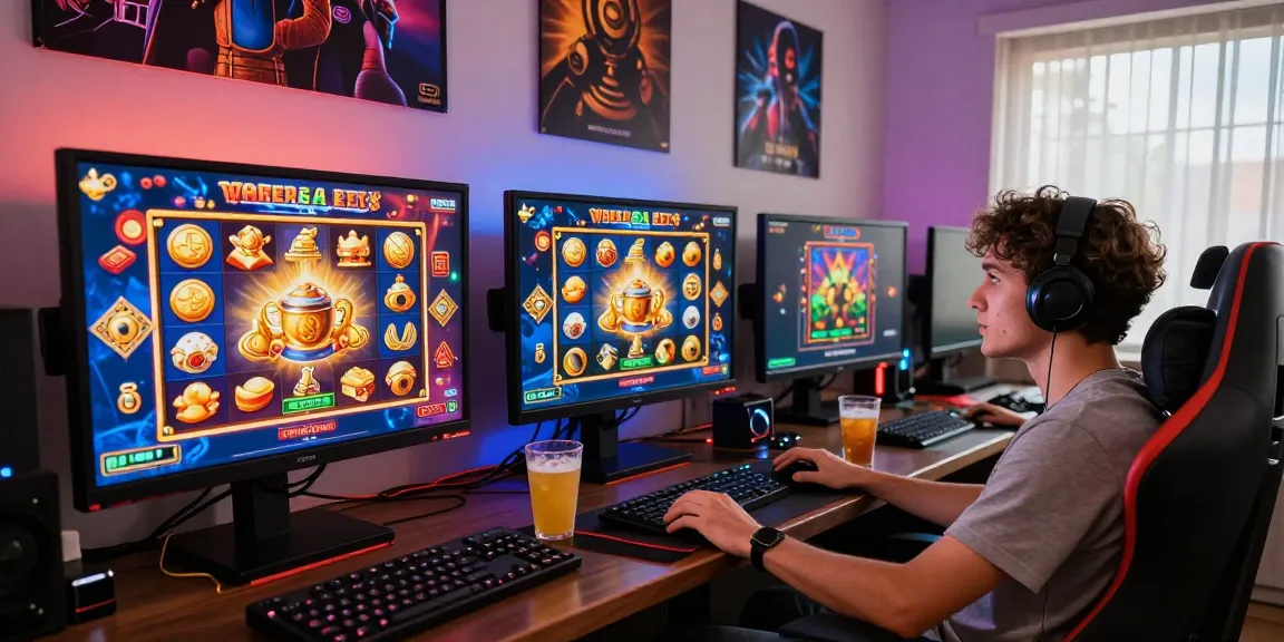 Pengguna sedang Login LUXURY777 dan bermain slot online dengan antusias di ruang permainan yang nyaman.