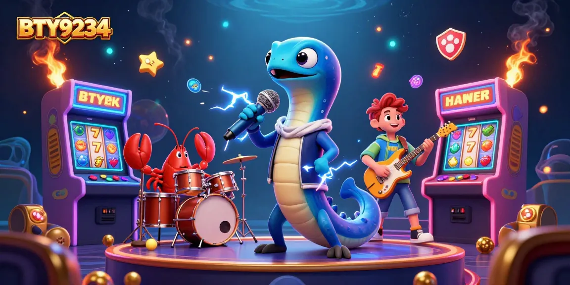 Experience the exciting casino atmosphere with BTY9234 featuring a performing electric eel DJ and a vibrant underwater stage
