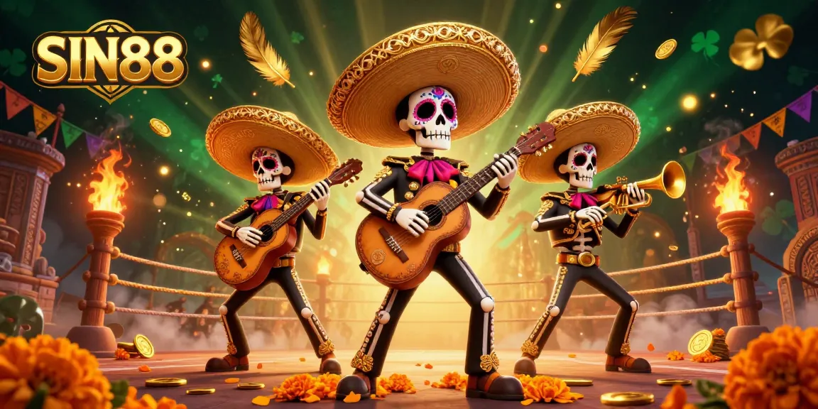 Experience the vibrant energy of SIN88 with a mariachi band celebrating in a lively casino scene.