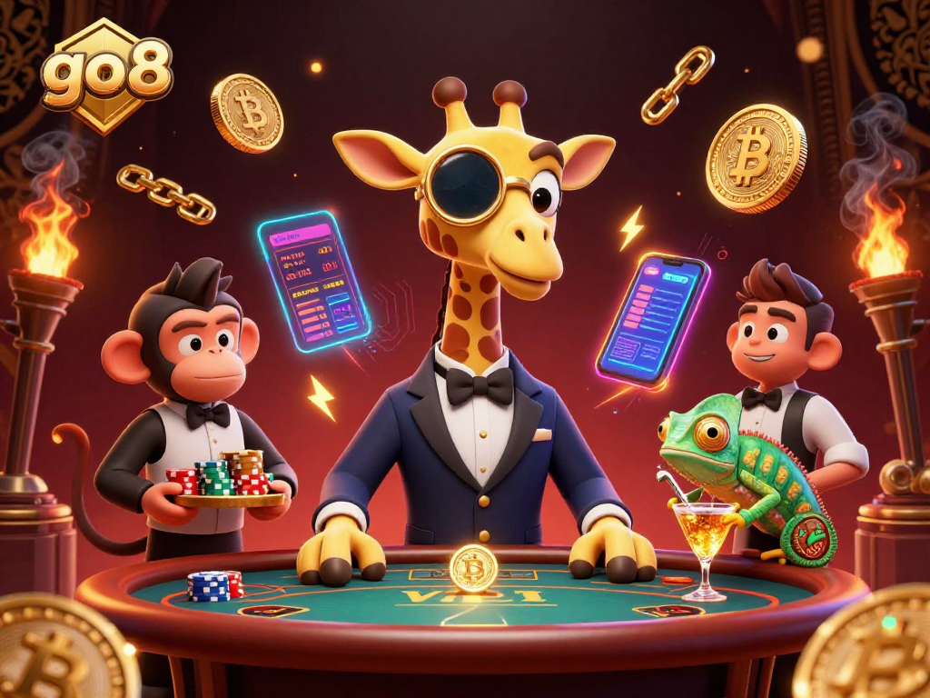 Play exciting games and win big at go 8 with our vibrant 3D casino illustration!