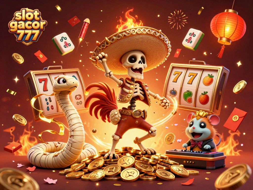 Experience thrilling gameplay with slot gacor 777 as festive characters celebrate wins in vibrant 3D illustration.