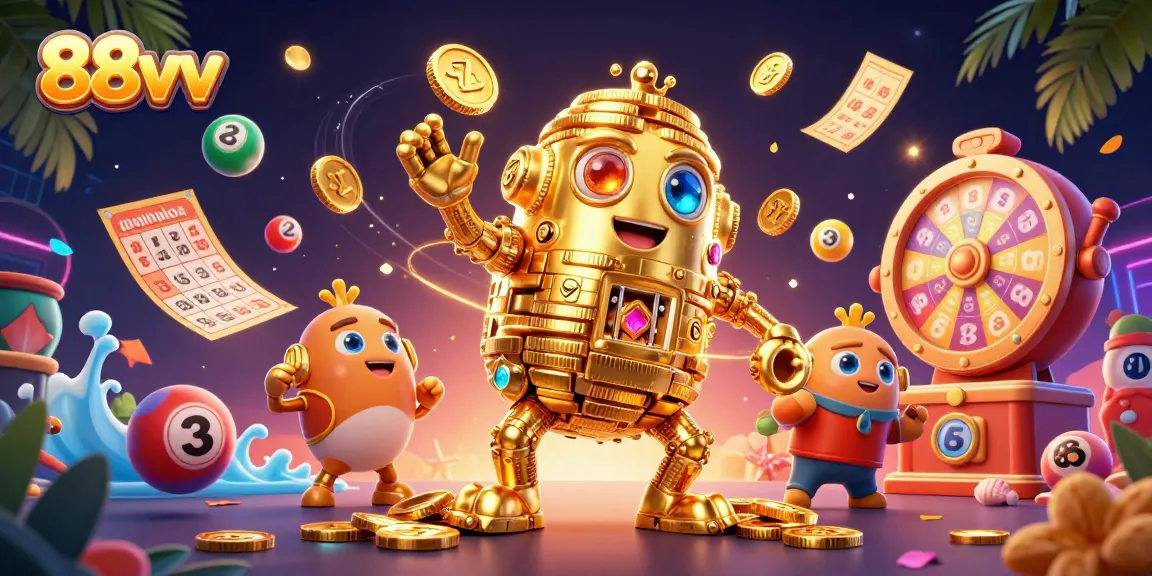 Join the excitement of 88vv casino games with golden golem, spinning prizes, and bouncing lottery balls!