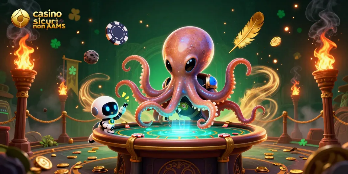 Gioca ai casino sicuri non AAMS con un polpo alieno e un robot in uno spazio avvincente.