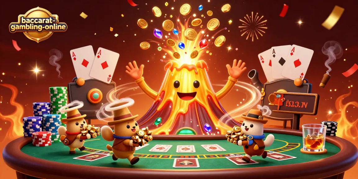 Experience the excitement of baccarat-gambling-online with a dynamic and vibrant casino scene filled with treasures and action.