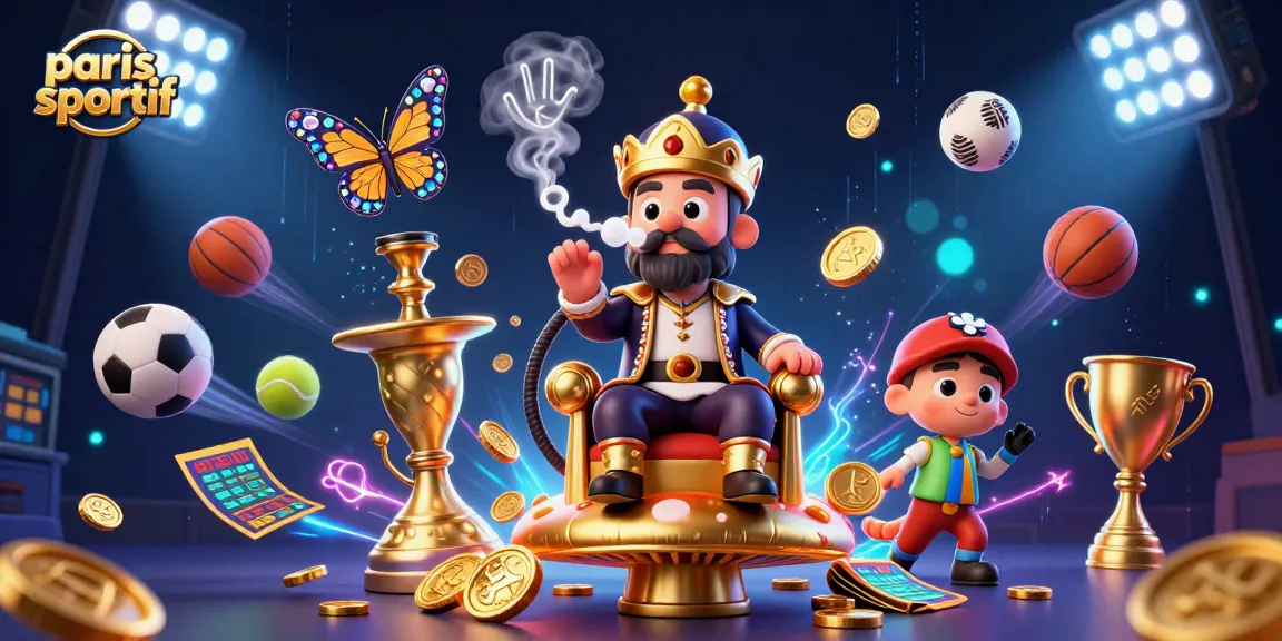 Pari sportif : illustration 3D captivante avec un maître du hookah et des éléments de paris sportifs.