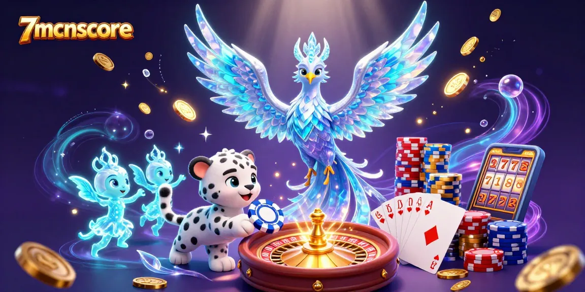 Engage in thrilling gameplay with 7mcnscore's spectacular casino illustrations showcasing magical creatures.