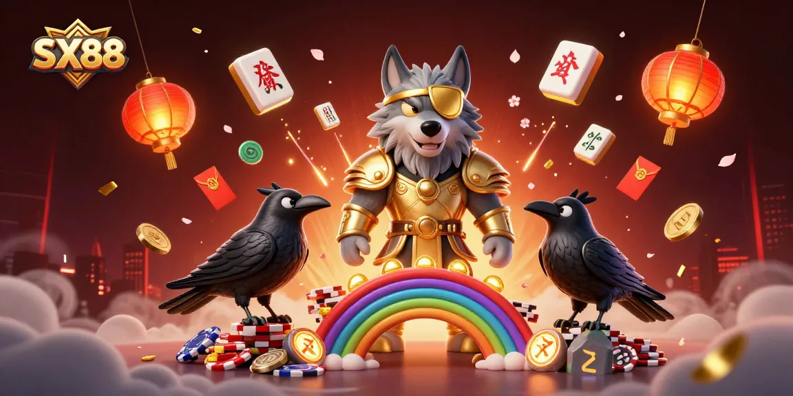 SX88 features a dynamic Norse mythology scene with Odin and ravens, engaged in a vibrant casino atmosphere.