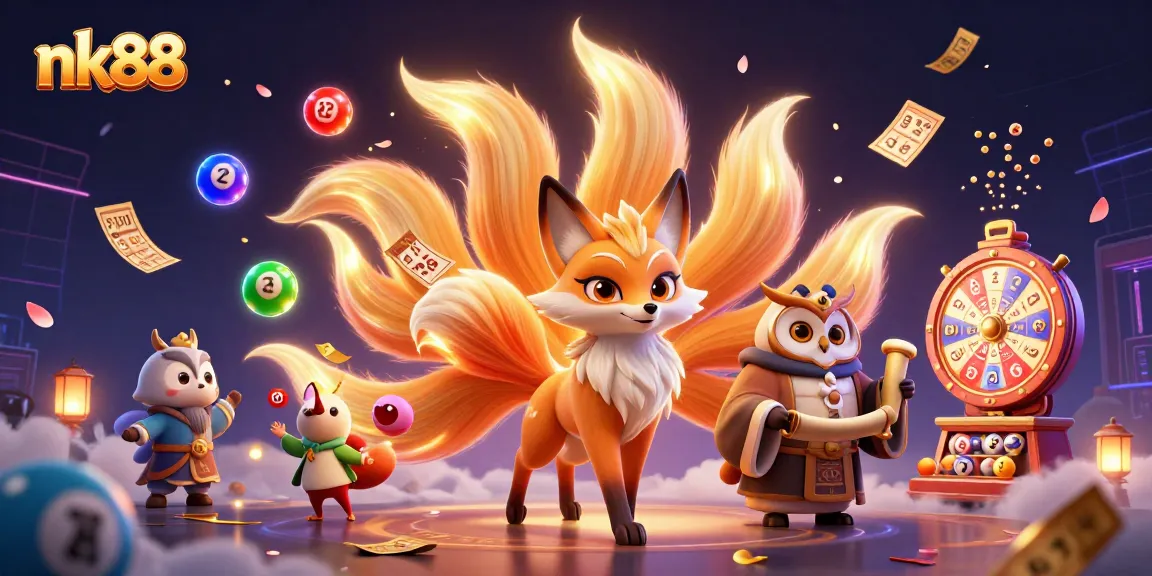 Engage with nk88 as the colorful nine-tailed fox spirit and wise owl reveal thrilling lottery excitement.