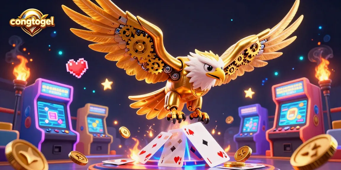 Experience thrilling gameplay with congtogel as the golden eagle dives through exciting arcade elements.
