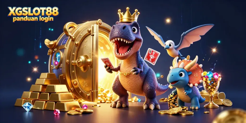 XGSLOT88 panduan login menyajikan ilustrasi kasino 3D yang menarik dan penuh warna
