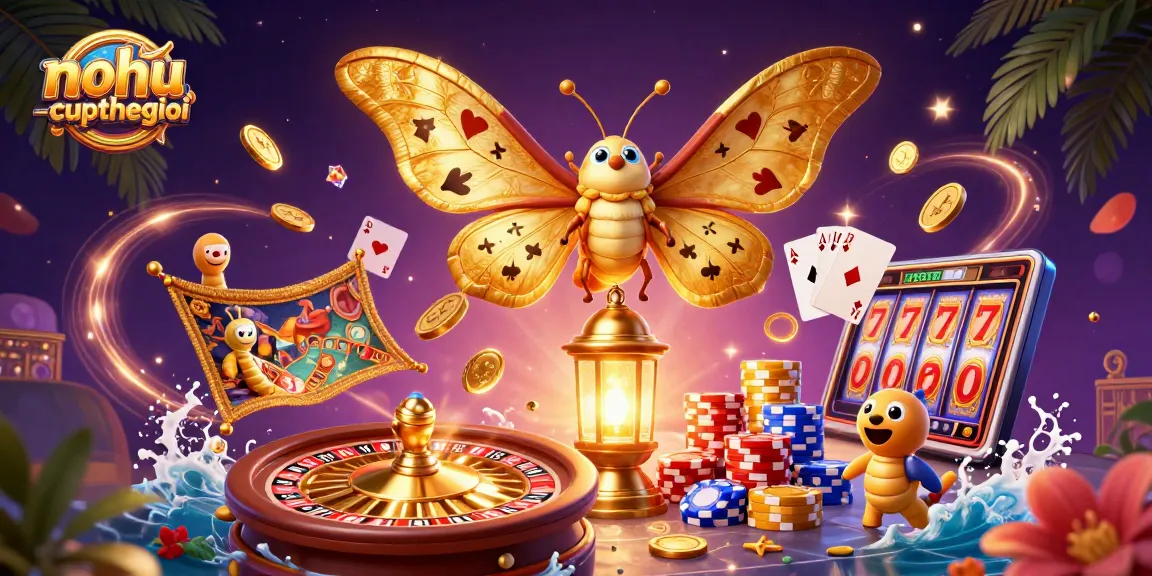 Experience thrilling gameplay at nohu-cupthegioi with our vibrant casino illustration featuring golden coins and roulette action.