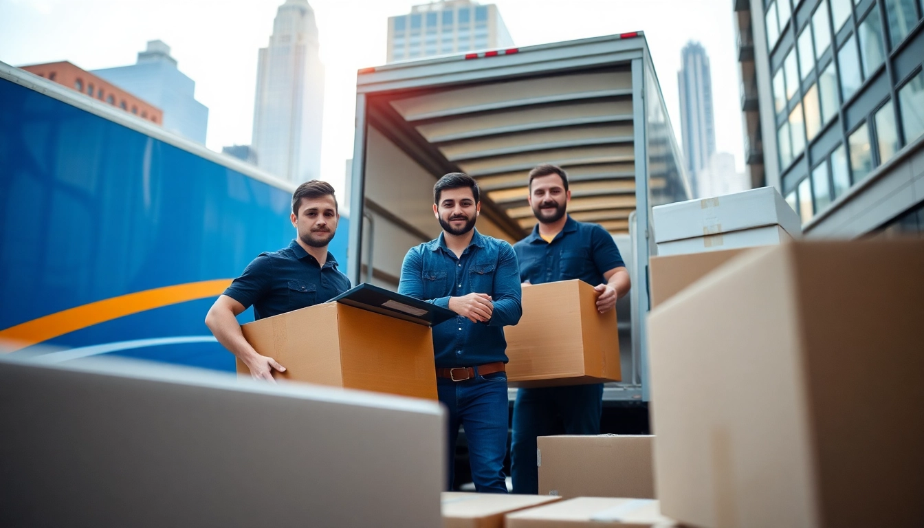 Moving team showcasing expert Commercial Moving Services NYC in action during an office relocation.