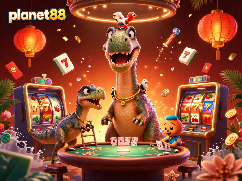 Engage in thrilling gameplay at planet88 with a vibrant casino scene filled with luck.