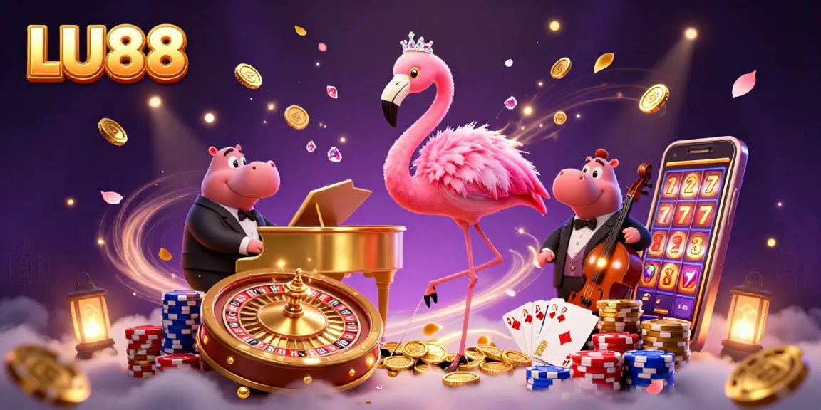 LU88 offers an enchanting gaming experience with vibrant casino visuals, featuring lively characters and rich elements.